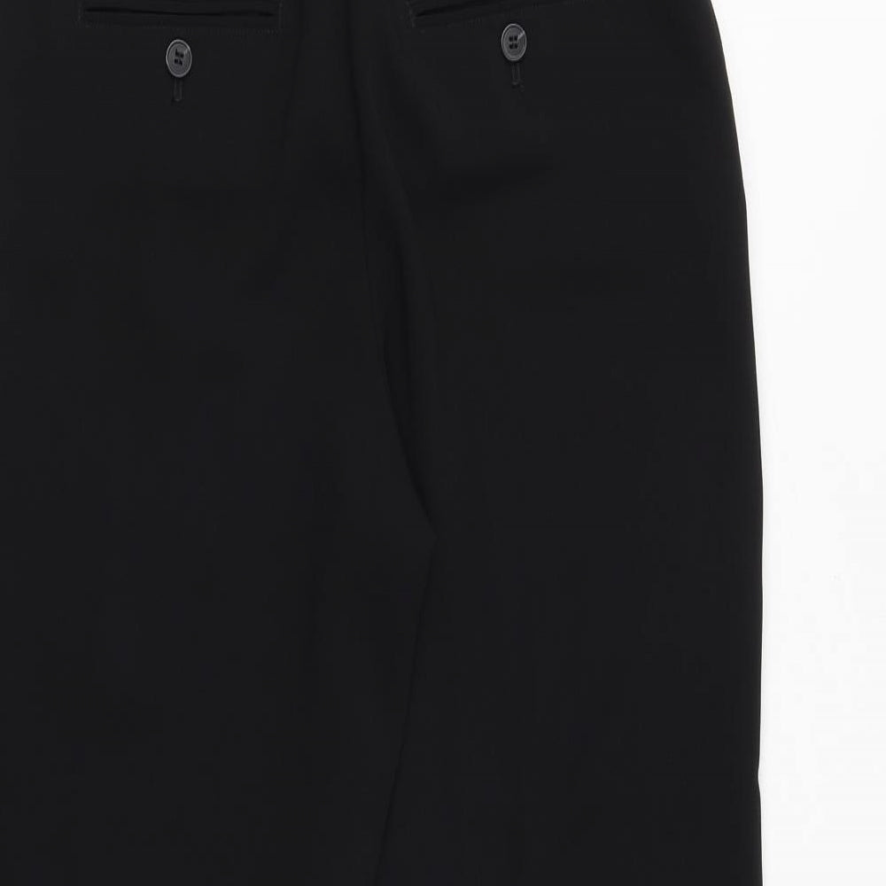 NEXT Womens Black Polyester Trousers Size 8 Regular Zip