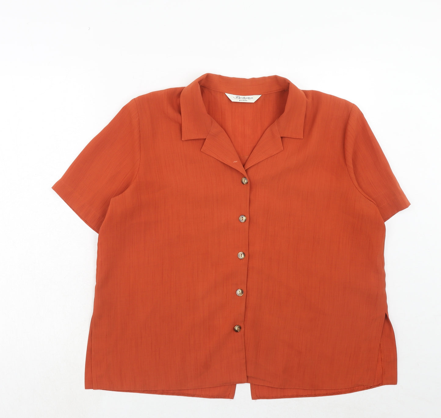Berkertex Womens Orange Polyester Basic Button-Up Size 18 Collared