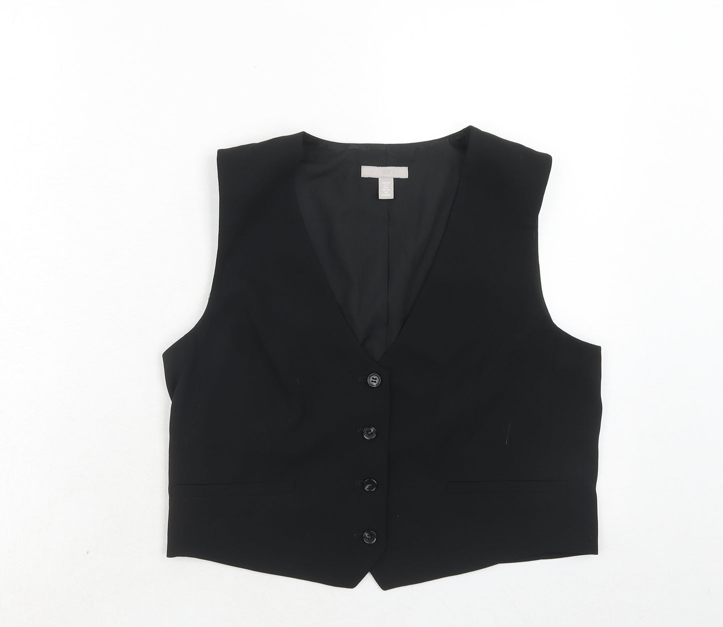 H&M Womens Black Polyester Jacket Suit Waistcoat Size 10