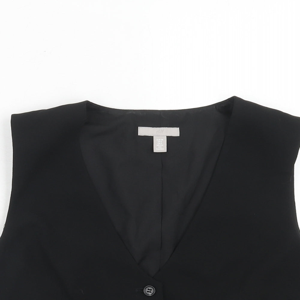 H&M Womens Black Polyester Jacket Suit Waistcoat Size 10