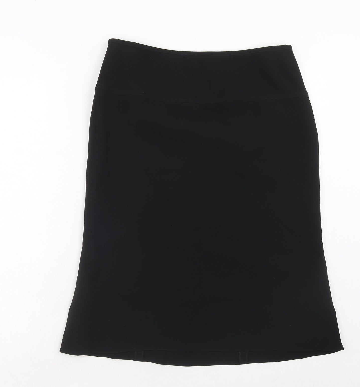 Giorgio Armani Womens Black Silk Swing Skirt Size 16 Zip