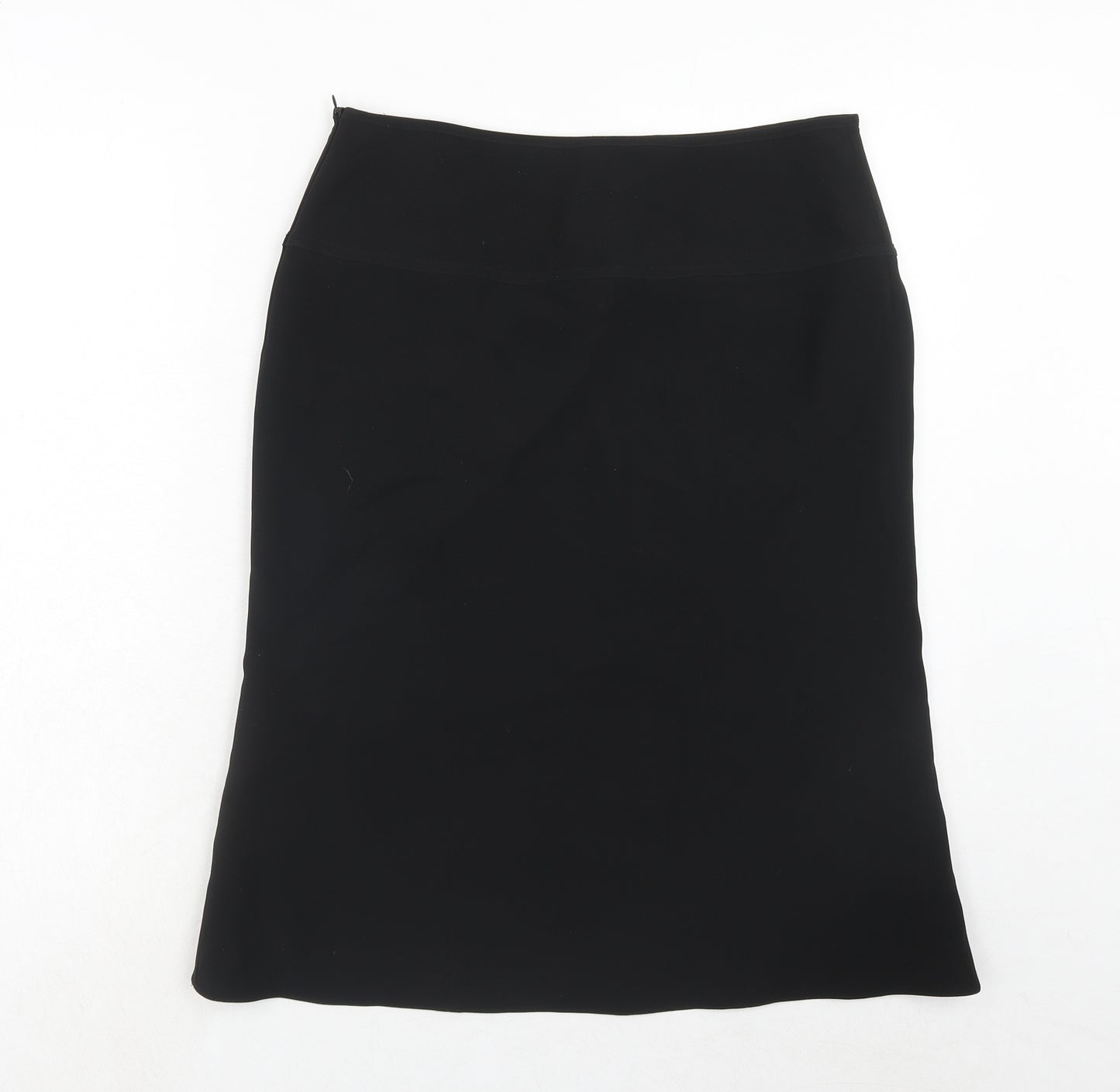 Giorgio Armani Womens Black Silk Swing Skirt Size 16 Zip