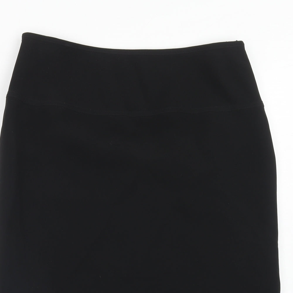 Giorgio Armani Womens Black Silk Swing Skirt Size 16 Zip