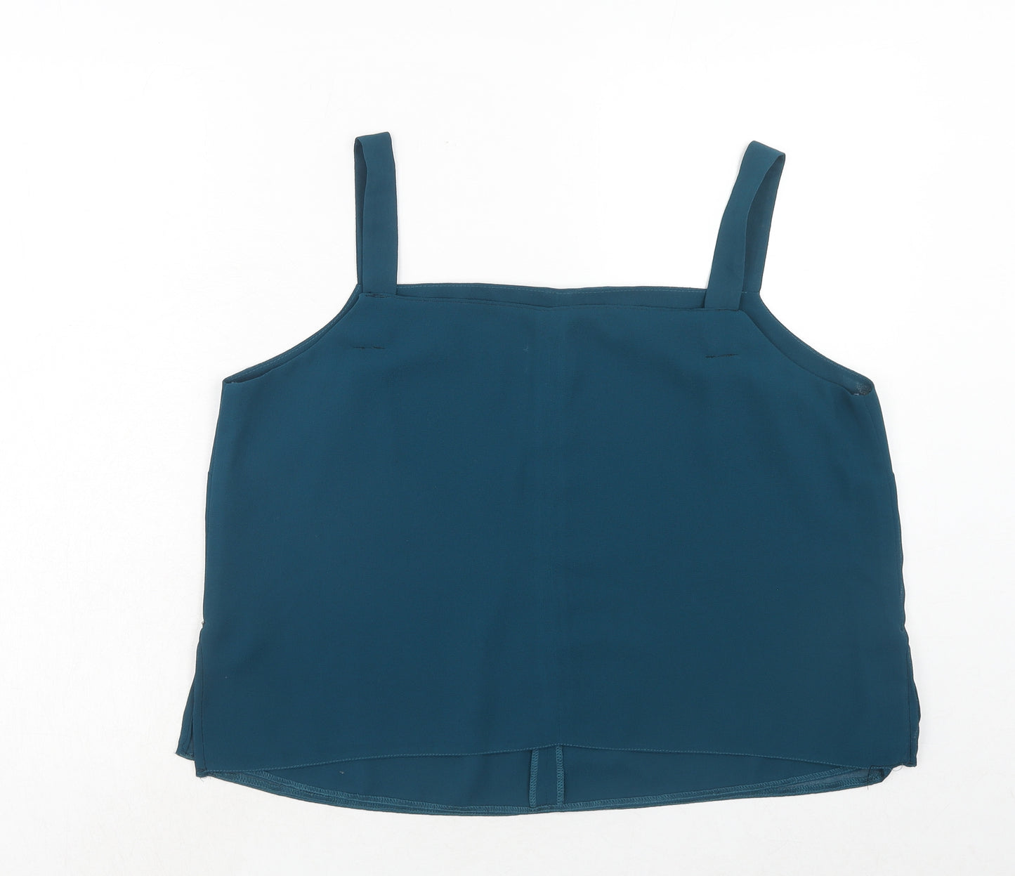Roman Womens Blue Polyester Basic Tank Size 22 Square Neck