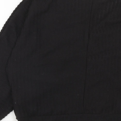 New Look Womens Black V-Neck Polyester Pullover Jumper Size M