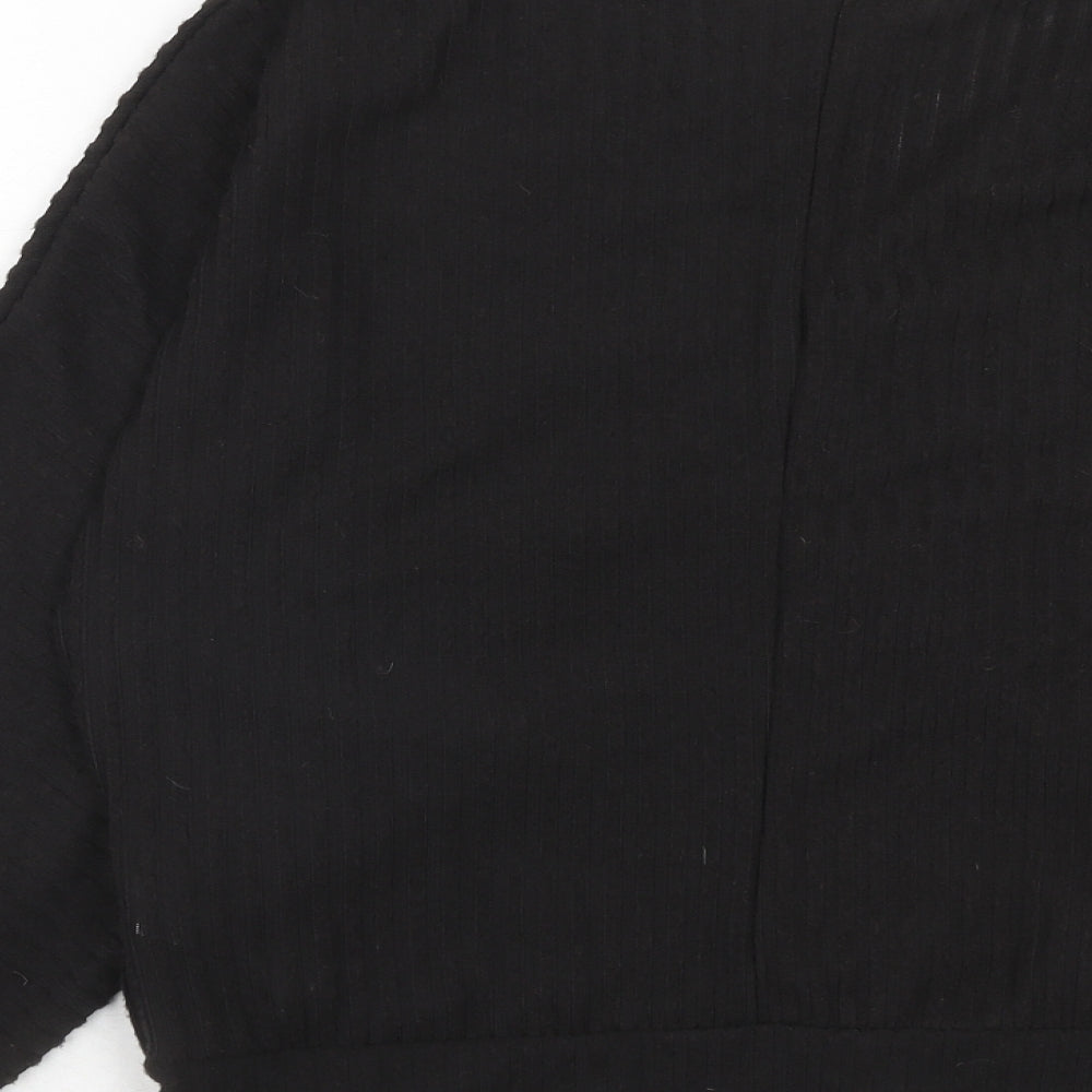 New Look Womens Black V-Neck Polyester Pullover Jumper Size M