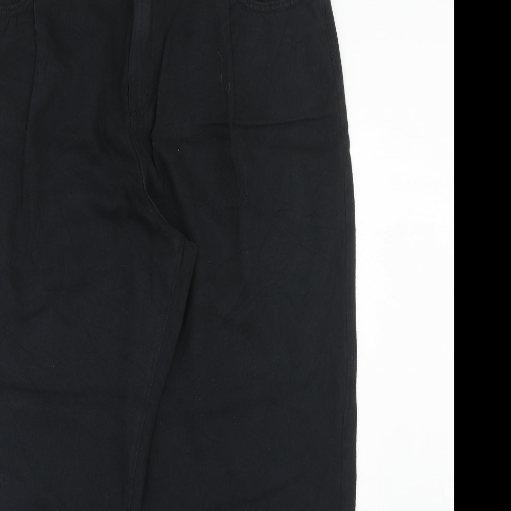 Per Una Womens Black Cotton Straight Jeans Size 18 Regular Zip