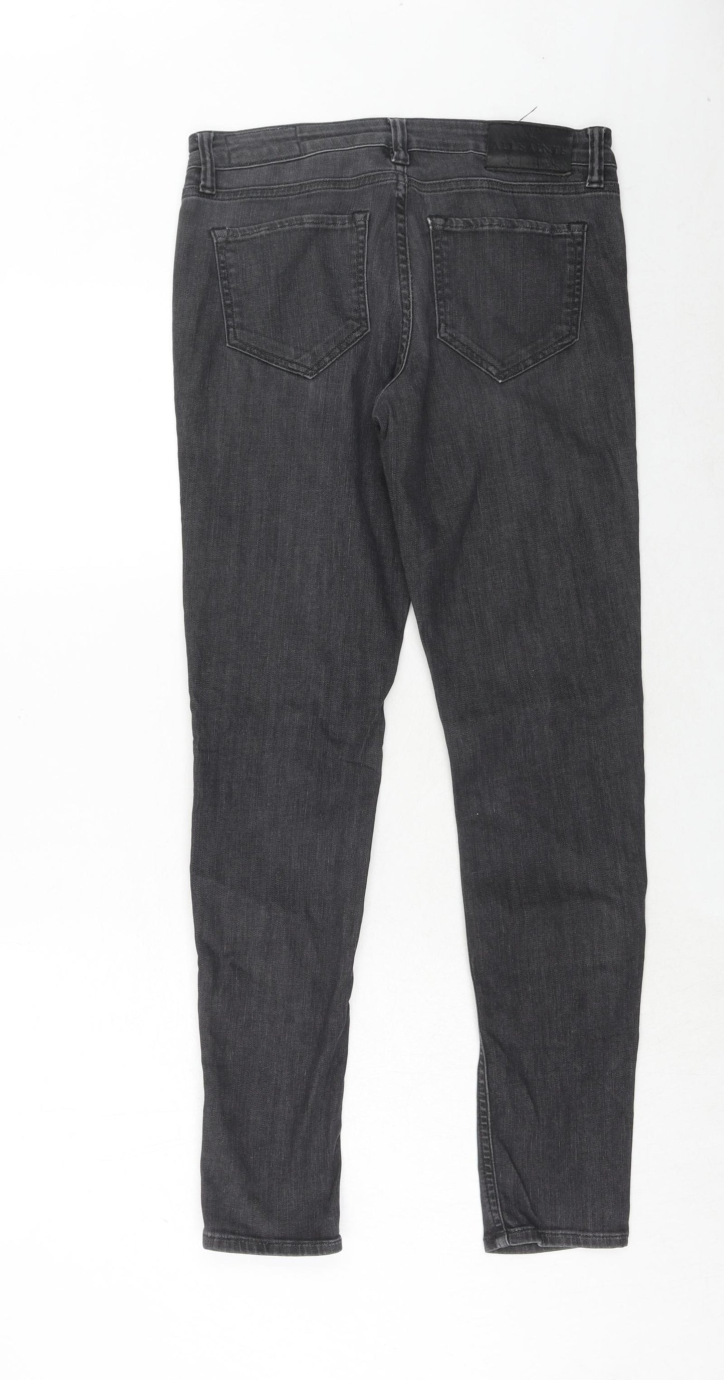 AllSaints Mens Grey Cotton Skinny Jeans Size 29 in Regular Zip