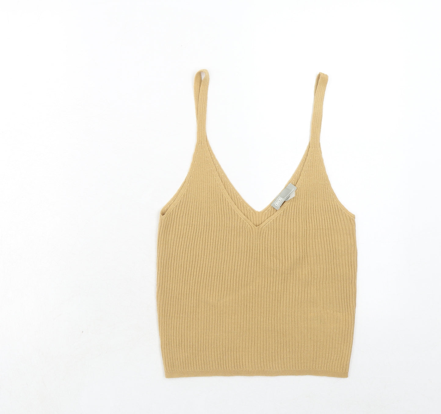 ASOS Womens Yellow Acrylic Cropped Tank Size 10 V-Neck