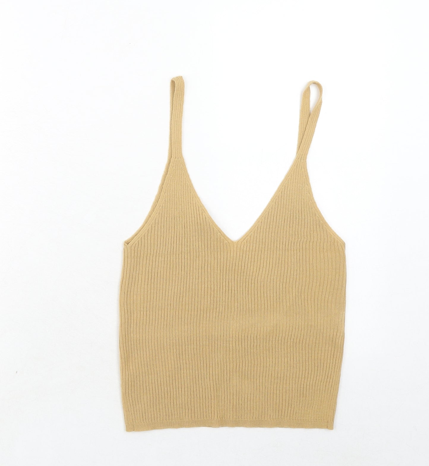 ASOS Womens Yellow Acrylic Cropped Tank Size 10 V-Neck