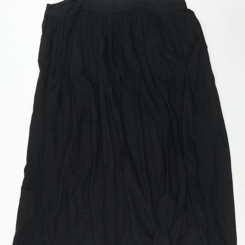 Marks and Spencer Womens Black Linen Slip Dress Size 18 Round Neck Pullover