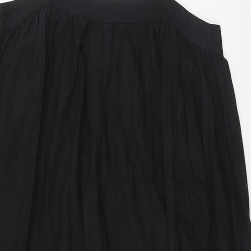Marks and Spencer Womens Black Linen Slip Dress Size 18 Round Neck Pullover