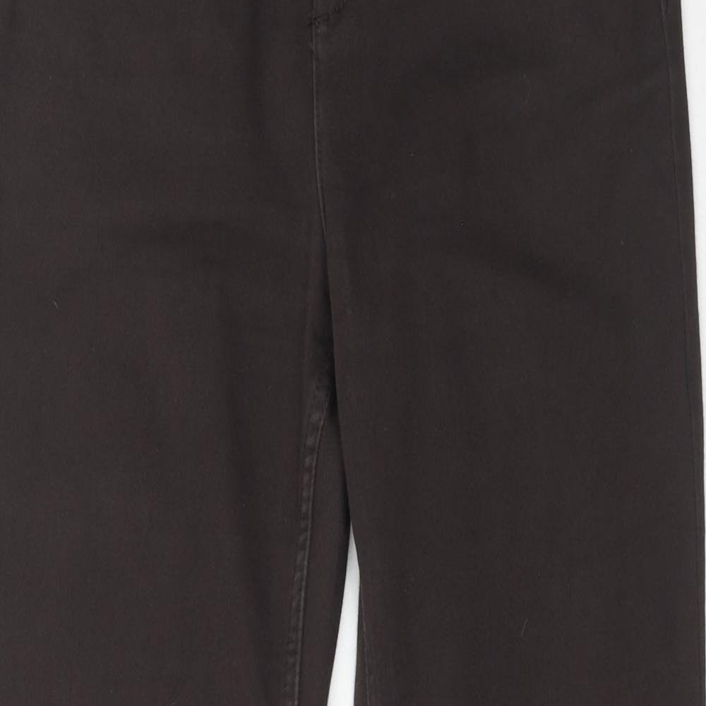 Marks and Spencer Womens Brown Cotton Straight Jeans Size 10 Regular Zip