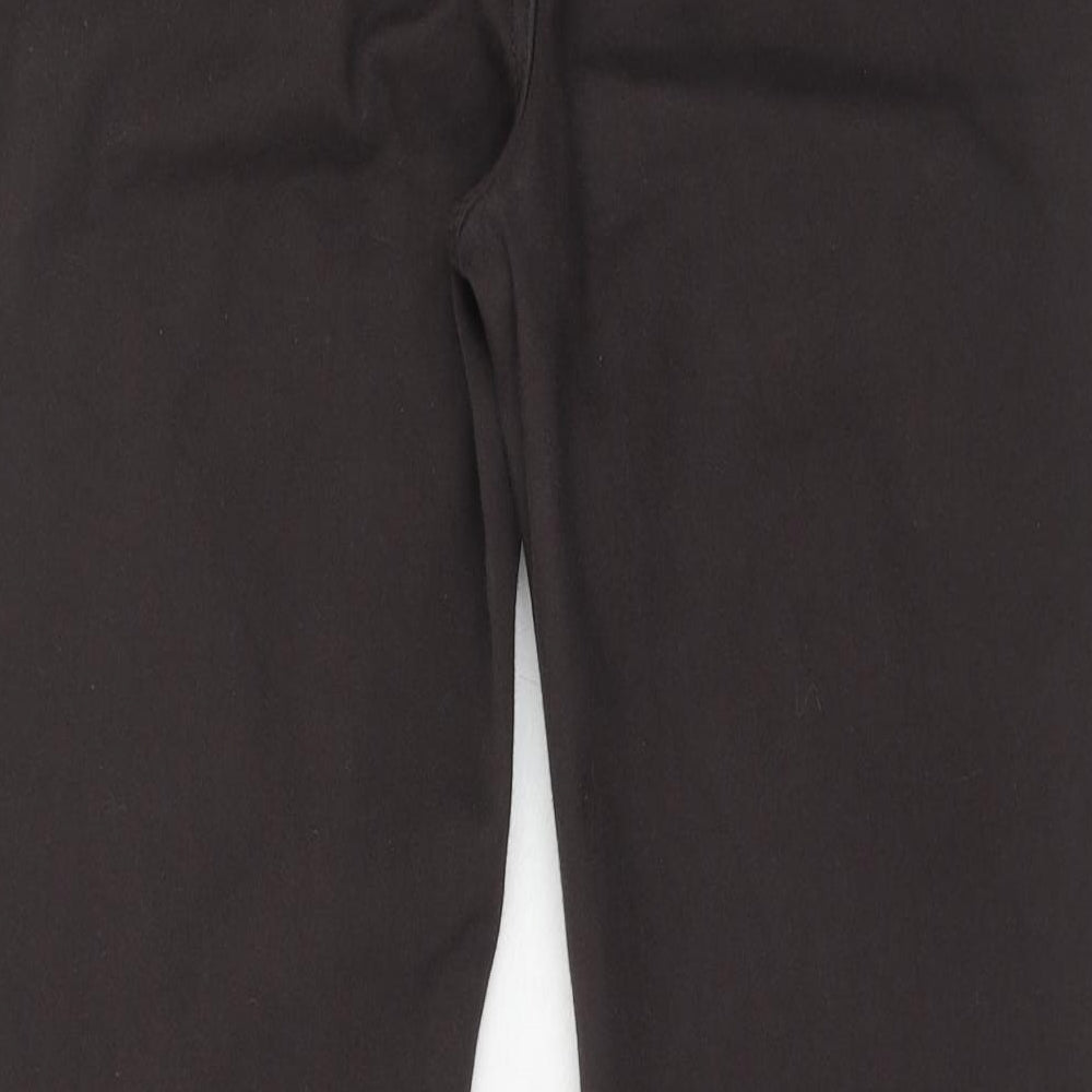 Marks and Spencer Womens Brown Cotton Straight Jeans Size 10 Regular Zip