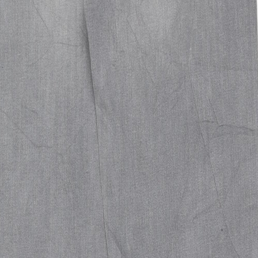 Marks and Spencer Womens Grey Cotton Straight Jeans Size 10 Regular Zip
