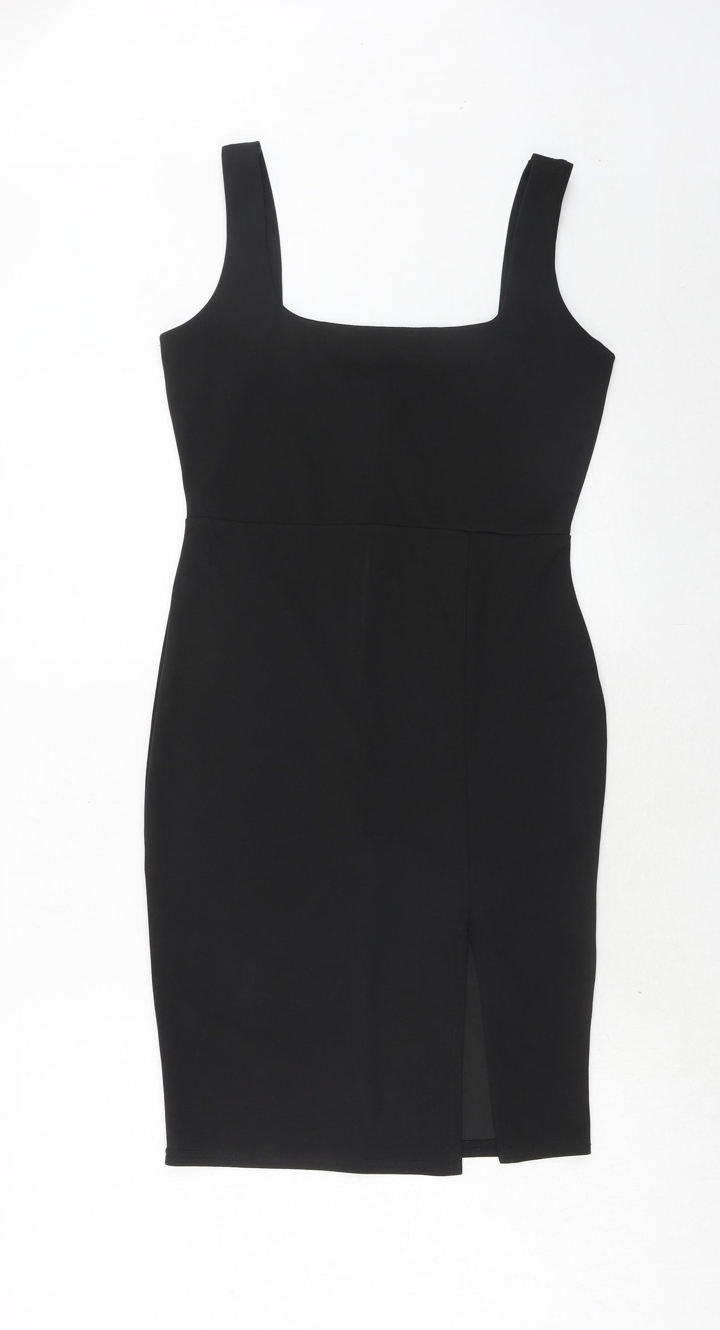 Missguided Womens Black Polyester A-Line Size 10 Square Neck Pullover