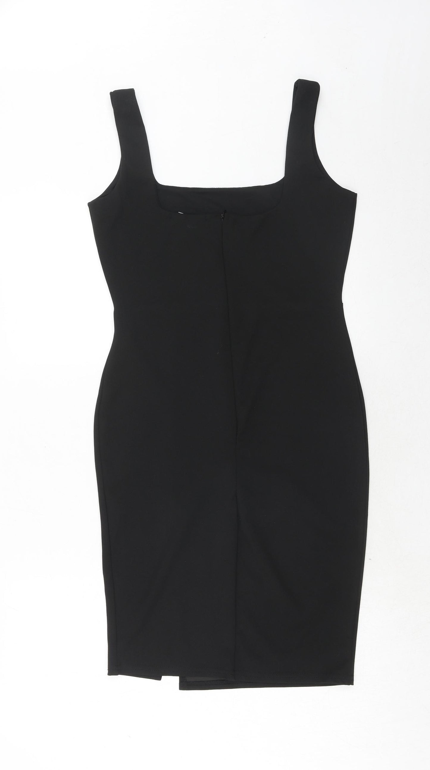 Missguided Womens Black Polyester A-Line Size 10 Square Neck Pullover