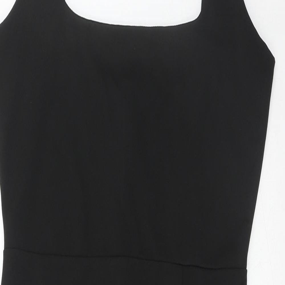 Missguided Womens Black Polyester A-Line Size 10 Square Neck Pullover