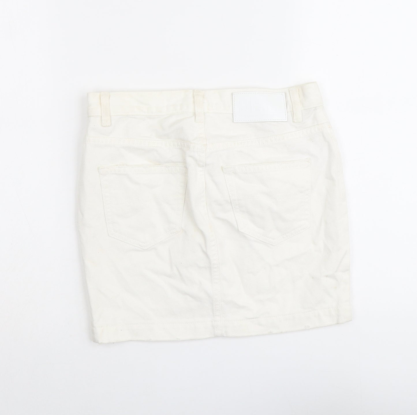 Diesel Womens Ivory Cotton Mini Skirt Size 23 in Button