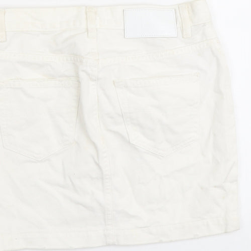Diesel Womens Ivory Cotton Mini Skirt Size 23 in Button