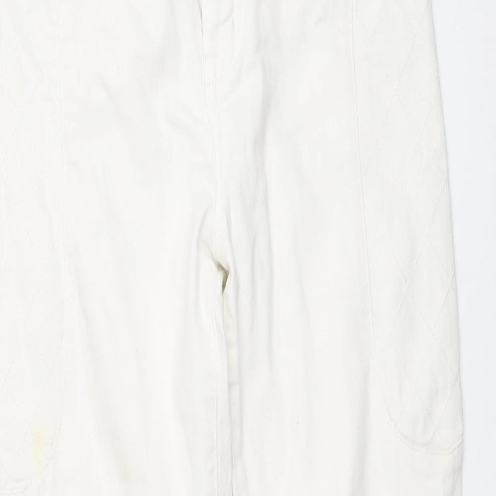 Karen Millen Womens Ivory Cotton Skinny Jeans Size 10 L29 in Regular Button