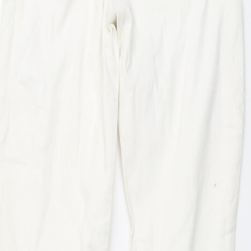 Karen Millen Womens Ivory Cotton Skinny Jeans Size 10 L29 in Regular Button