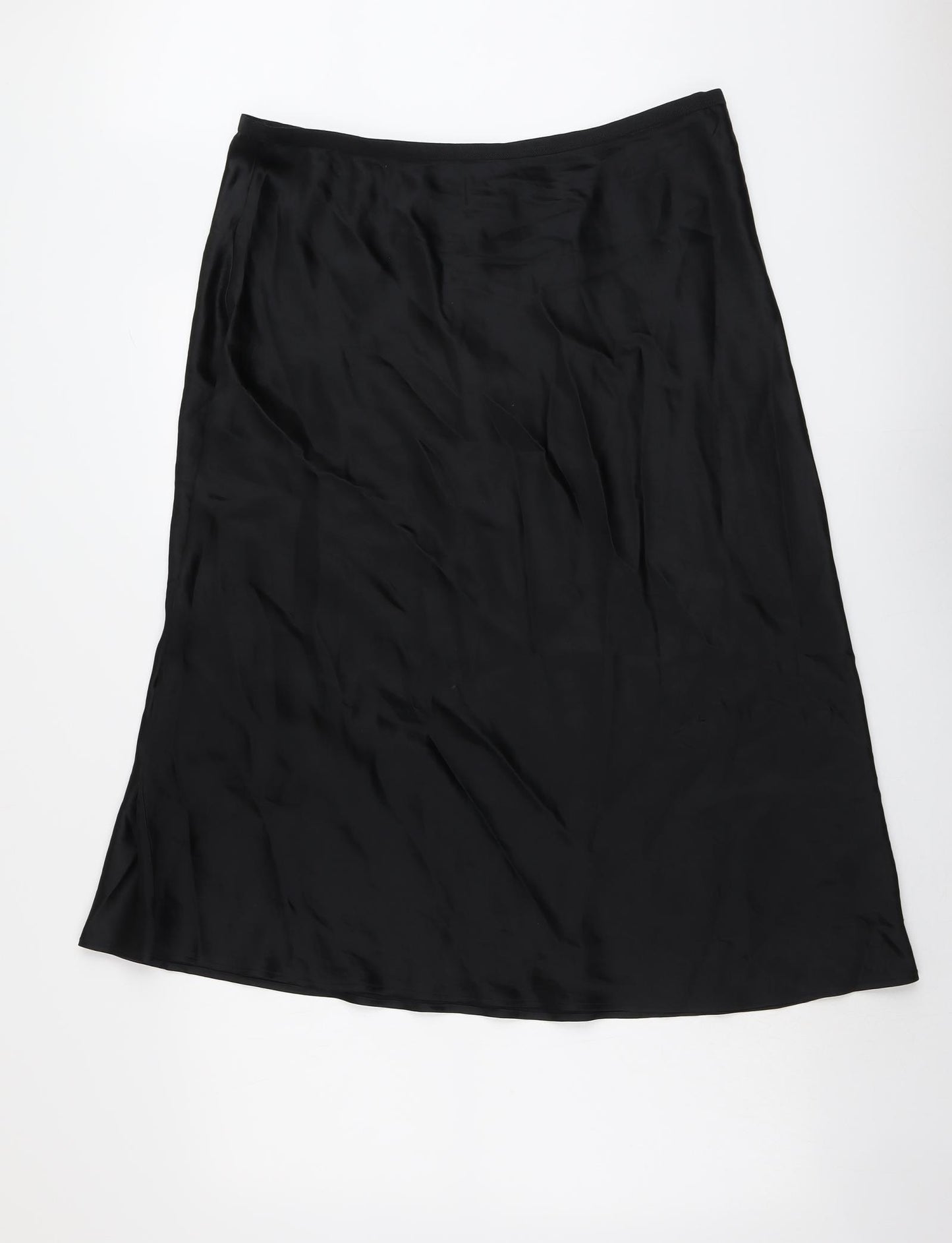 Marks and Spencer Womens Black Acetate Swing Skirt Size 18