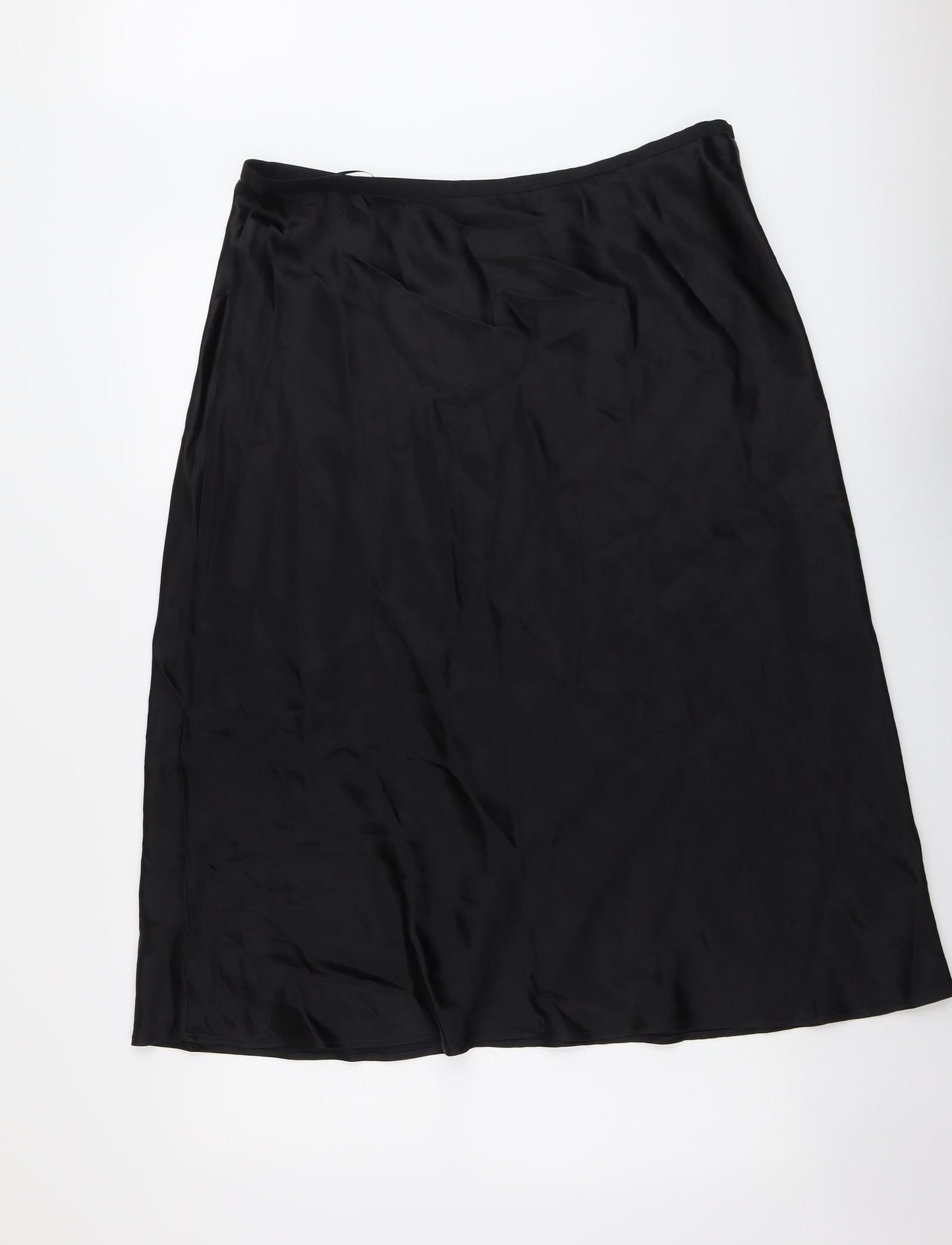Marks and Spencer Womens Black Acetate Swing Skirt Size 18