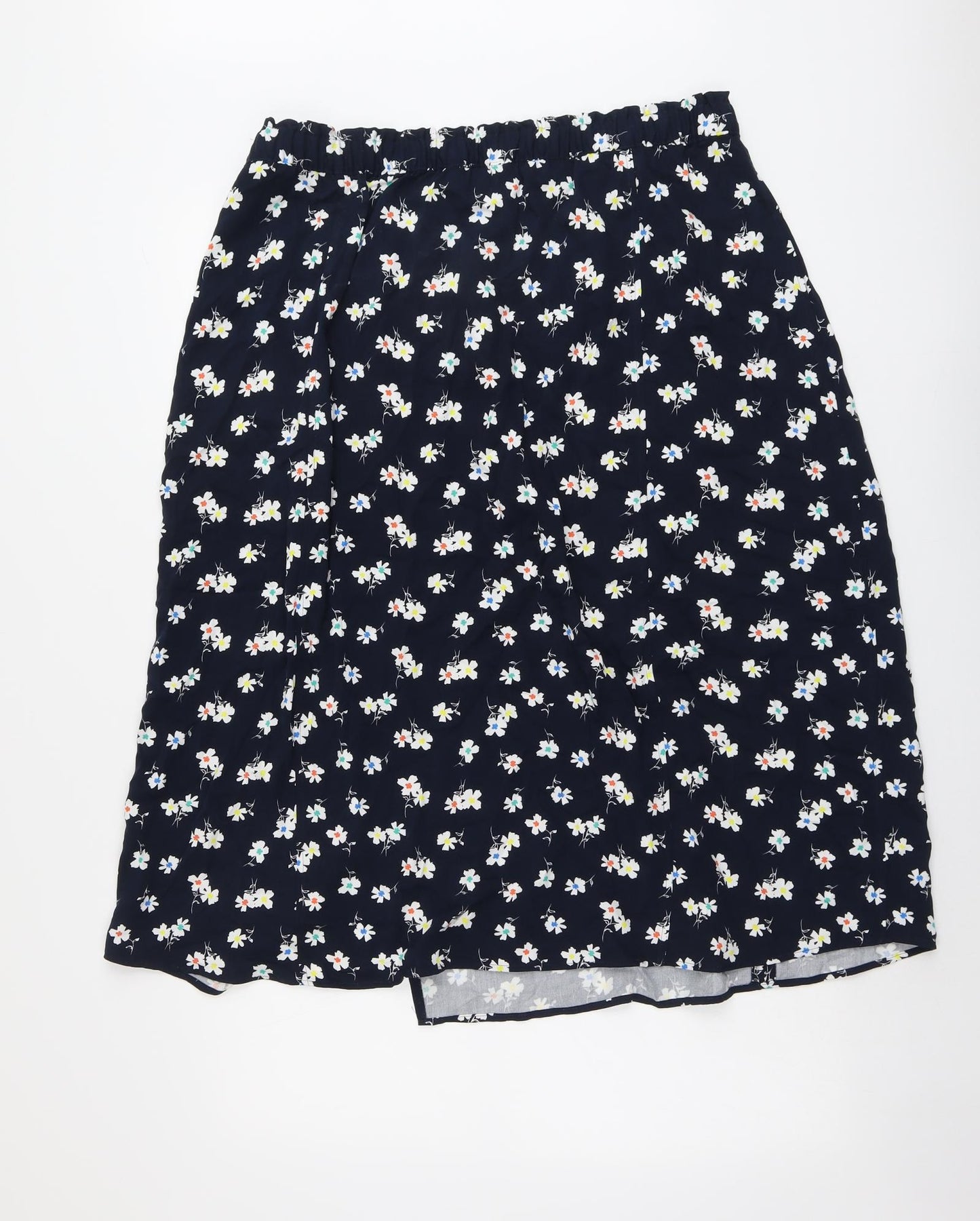 Marks and Spencer Womens Blue Floral Viscose Swing Skirt Size 18