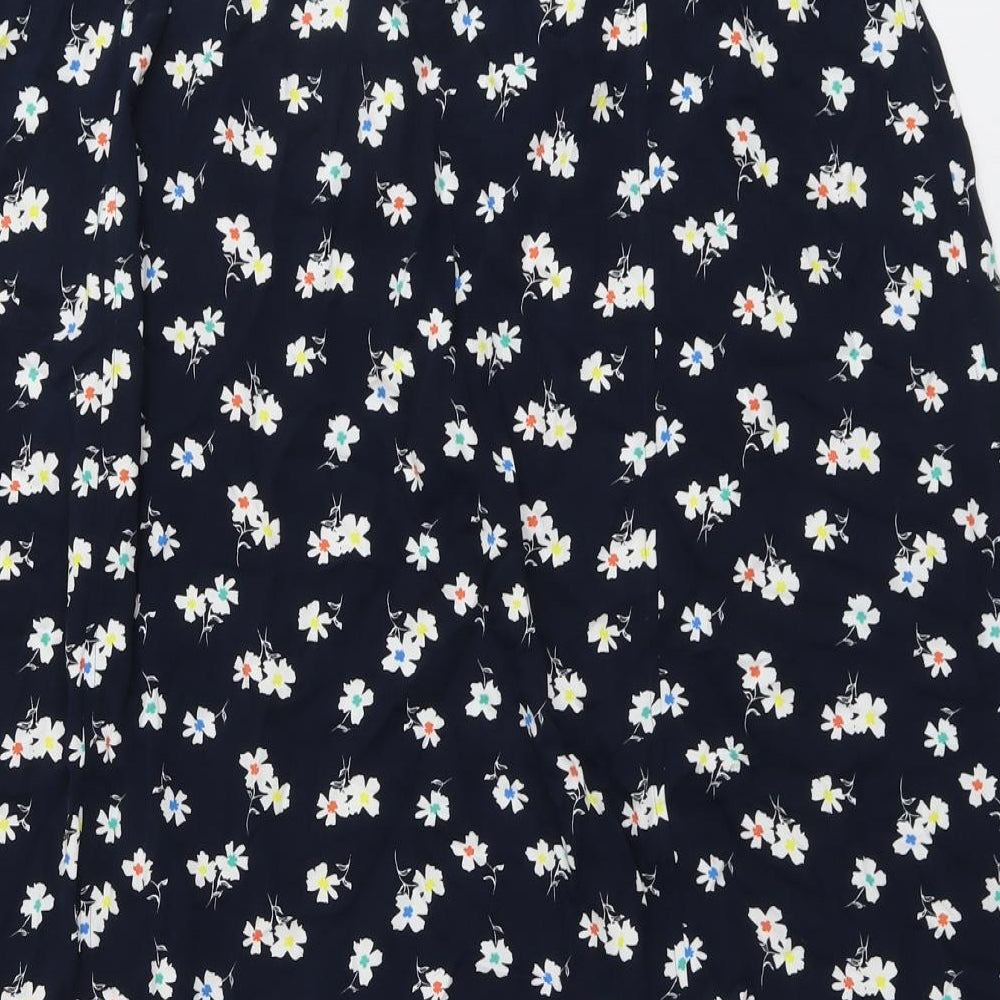 Marks and Spencer Womens Blue Floral Viscose Swing Skirt Size 18
