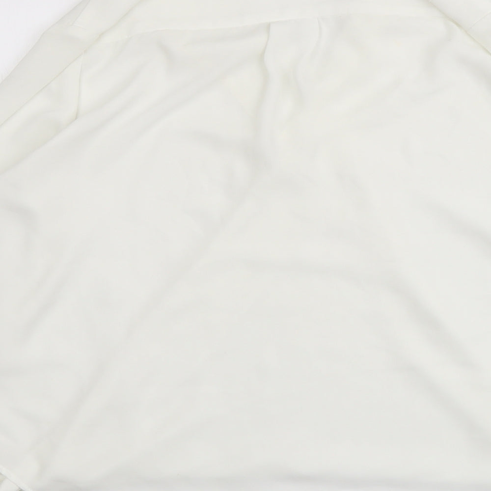 River Island Womens Ivory Polyester Basic Blouse Size 14 V-Neck - Wrap Style
