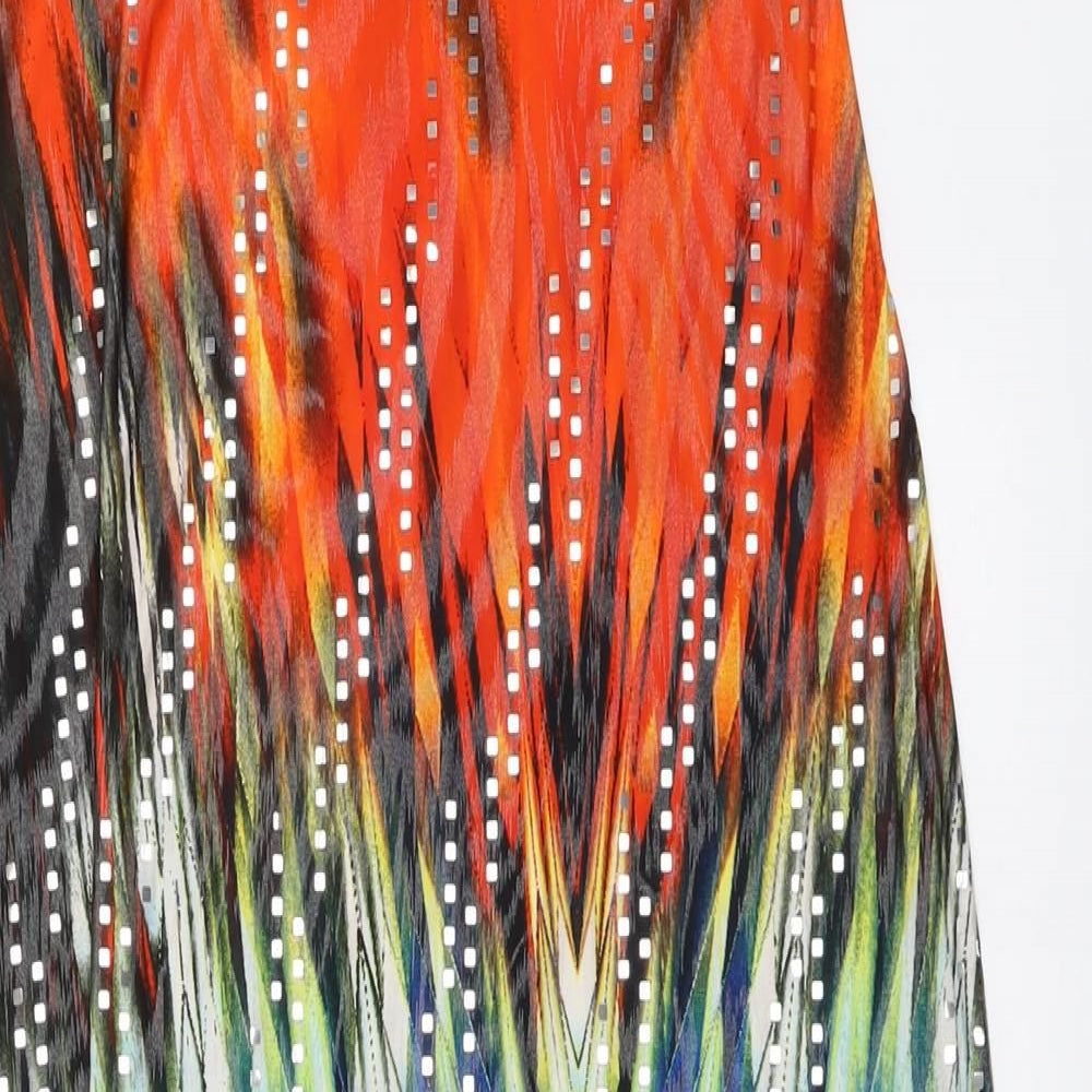 Kaleidoscope Womens Multicoloured Geometric Polyester Maxi Size 12 Off the Shoulder Pullover