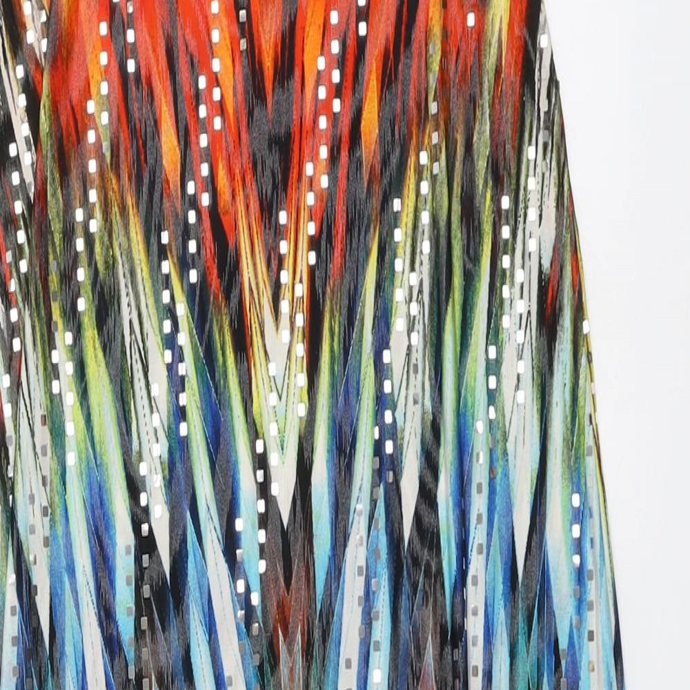 Kaleidoscope Womens Multicoloured Geometric Polyester Maxi Size 12 Off the Shoulder Pullover