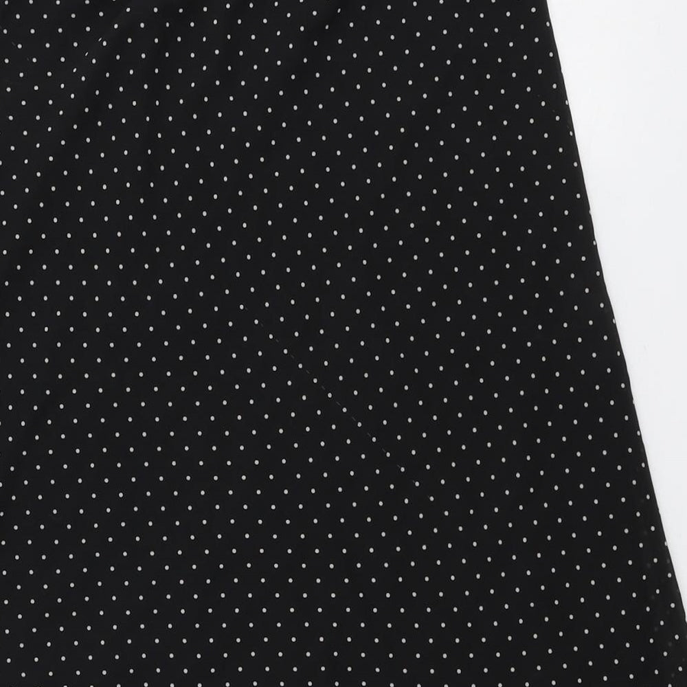 Laura Clement Womens Black Polka Dot Polyester Swing Skirt Size 12