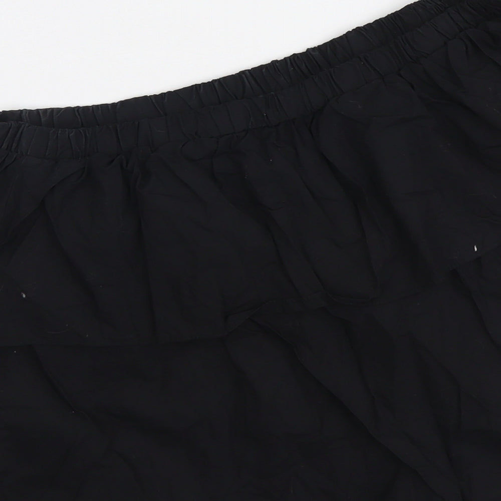 ASOS Womens Black Cotton Basic Blouse Size 8 One Shoulder