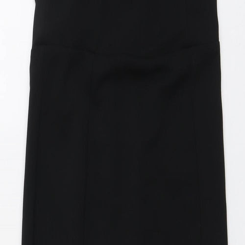ASOS Womens Black Polyester A-Line Size 6 Off the Shoulder Zip