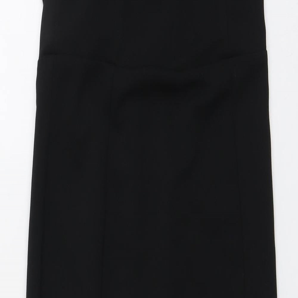 ASOS Womens Black Polyester A-Line Size 6 Off the Shoulder Zip
