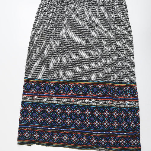 Monsoon Womens Multicoloured Geometric Viscose Peasant Skirt Size L