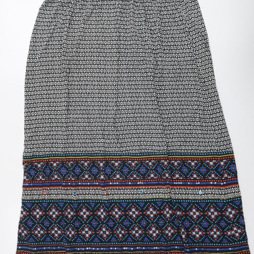 Monsoon Womens Multicoloured Geometric Viscose Peasant Skirt Size L