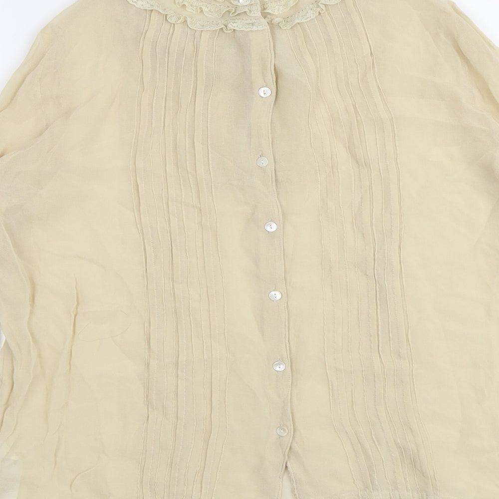 ASOS Womens Beige Viscose Basic Blouse Size 8 Round Neck