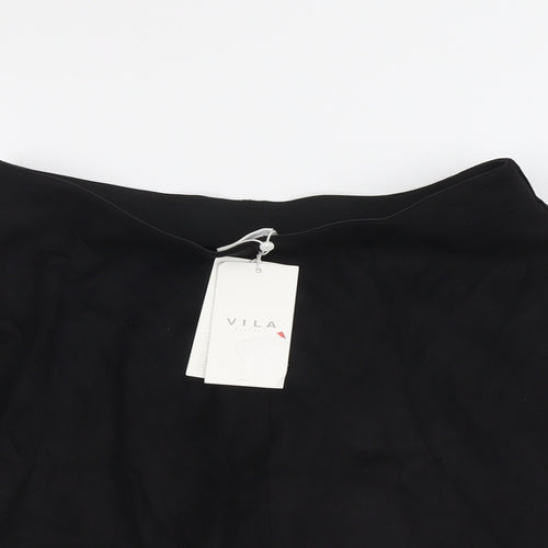 VILA Womens Black Polyester Swing Skirt Size S