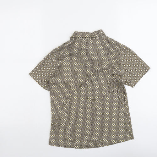Xandres Womens Beige Geometric Polyester Basic Polo Size 8 Collared