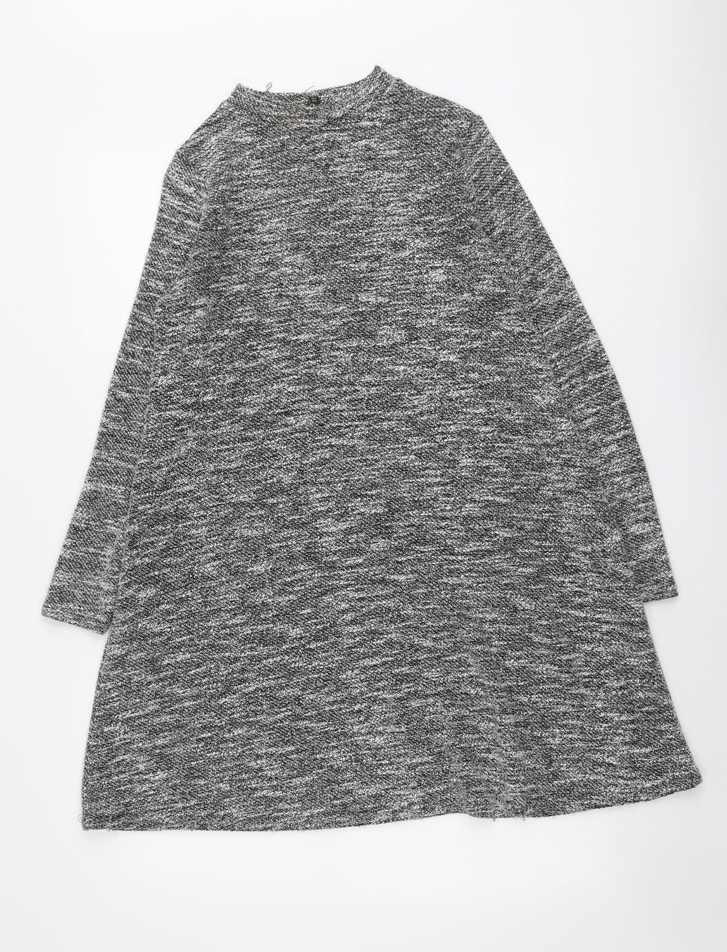 River Island Womens Grey Polyester Jumper Dress Size 8 Round Neck Pullover