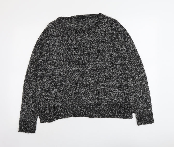 New Look Womens Grey Round Neck Acrylic Pullover Jumper Size M
