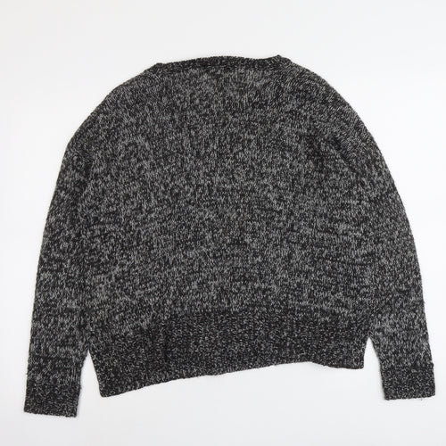 New Look Womens Grey Round Neck Acrylic Pullover Jumper Size M