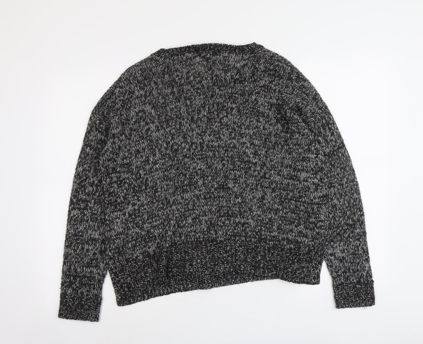 New Look Womens Grey Round Neck Acrylic Pullover Jumper Size M