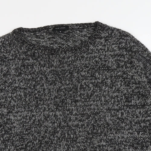 New Look Womens Grey Round Neck Acrylic Pullover Jumper Size M