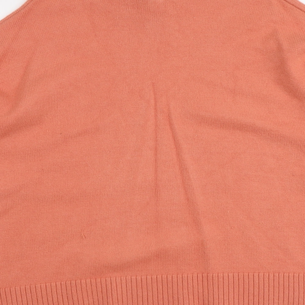 Oasis Womens Orange Round Neck Viscose Pullover Jumper Size L