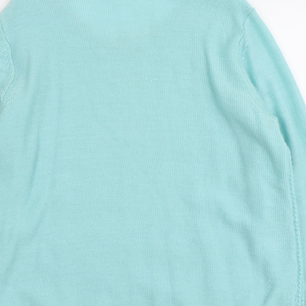 Damart Womens Blue Round Neck Acrylic Pullover Jumper Size 14