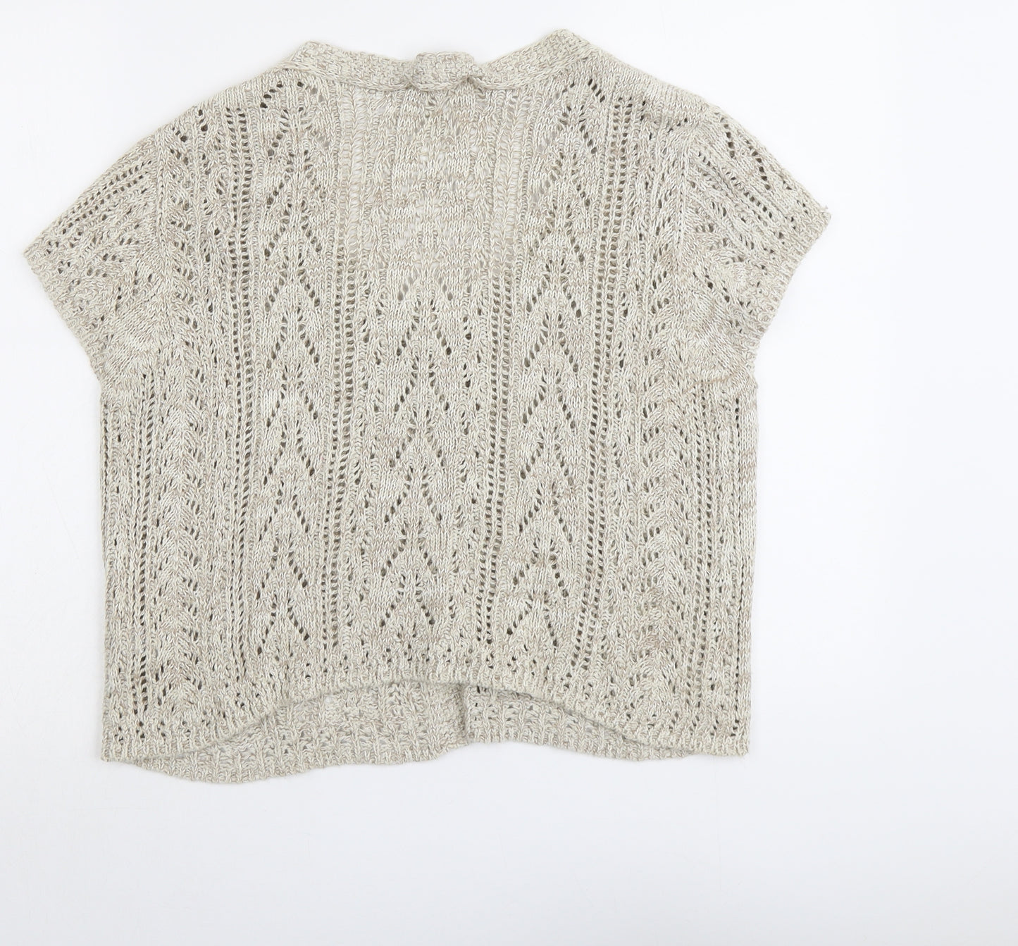 M&Co Womens Beige Scoop Neck Cotton Cardigan Jumper Size 2XL